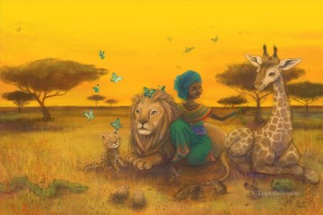 Nuru la princesa africana de Adelaida Pinturas al óleo